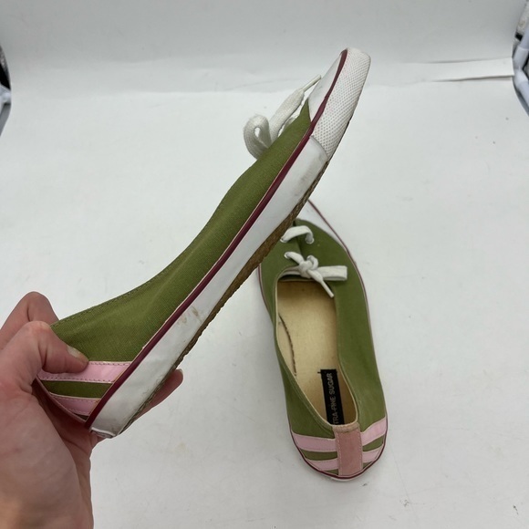 Extra Fine Sugar Women’s Retro Style Green Canvas Pointed Toe Sneaker Flats - Picture 8 of 15